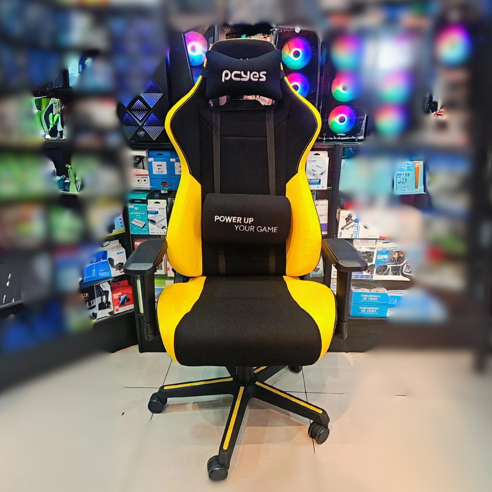 (CA0055) CADEIRA GAMER PCYES MAD RACER V8 TURBO AMARELA