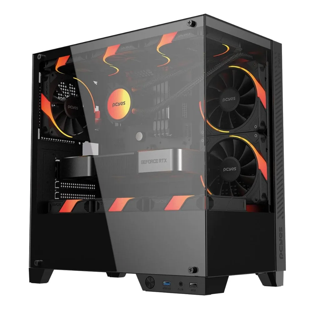 (GB0133) GABINETE GAMER PCYES FORCEFIELD TWRL, PRETO