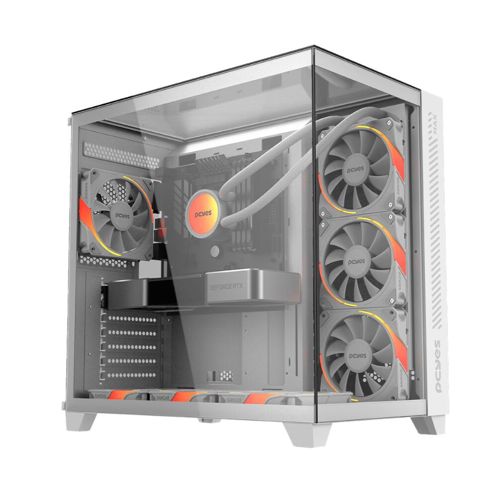 (GB0143) GABINETE GAMER PCYES FORCEFIELD 'AQUARIO 'MAX WHITE GHOST, BRANCO