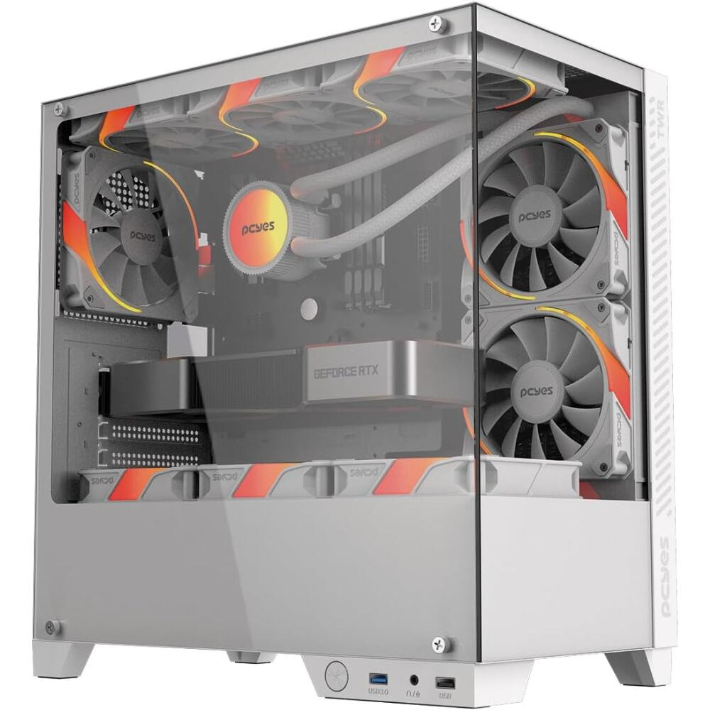 (GB0149) GABINETE GAMER PCYES FORCEFIELD TWR WHITE GHOST, BRANCO