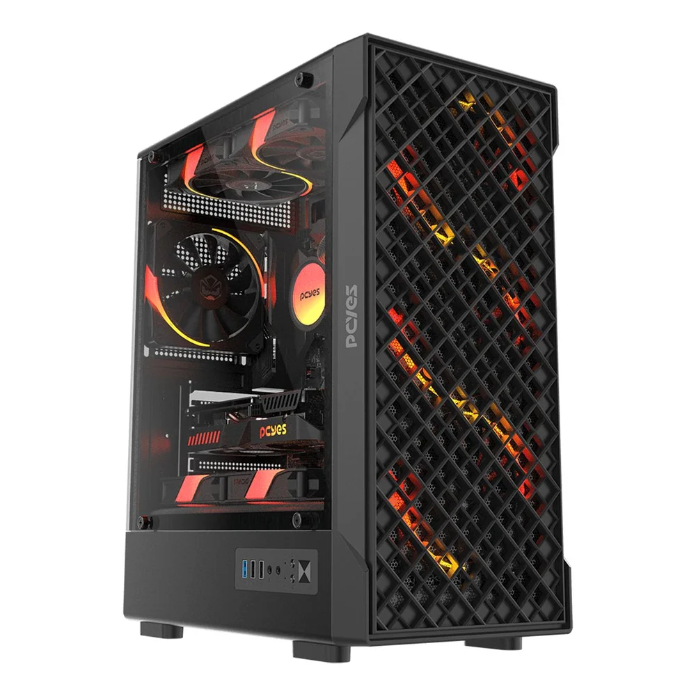 (GB0196) GABINETE GAMER  PCYES VELYR, PRETO