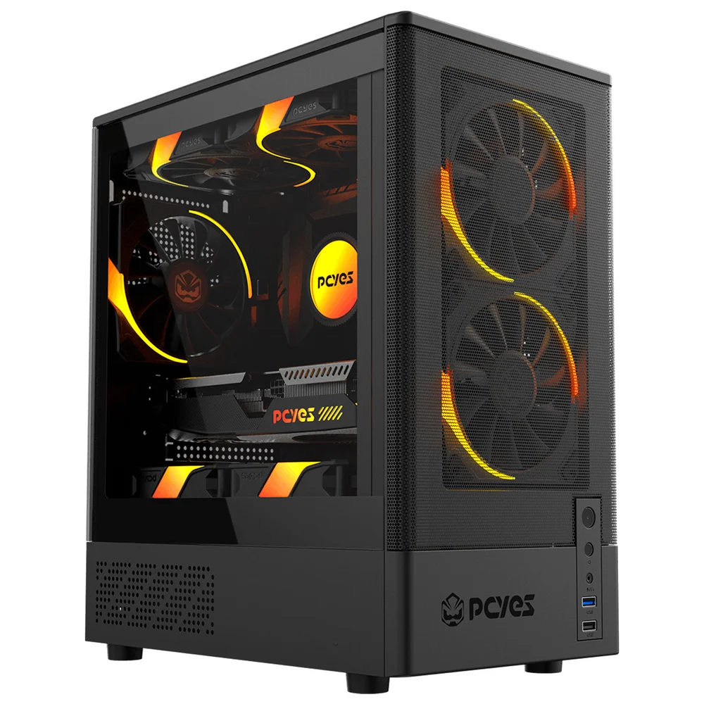 (GB0199) GABINETE GAMER PCYES KAURI, PRETO